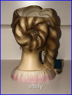 Vintage Lady Head Vase Famous Rare Braid Girl