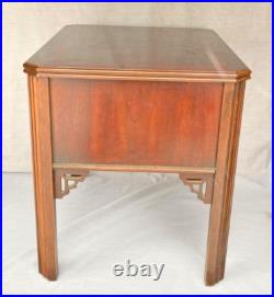 Vintage Lane 1960s Mid Century Modern Inlay Solid Wood 2-Tier End Table Rare
