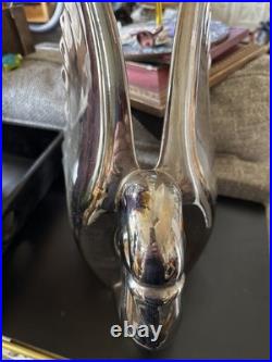 Vintage Large 13.5 JARU Pottery gold Swan 1980 Signed RARE