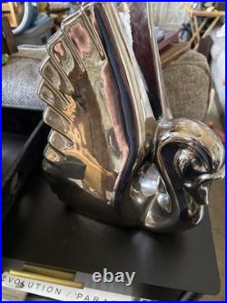 Vintage Large 13.5 JARU Pottery gold Swan 1980 Signed RARE