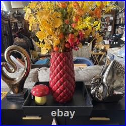 Vintage Large 13.5 JARU Pottery gold Swan 1980 Signed RARE