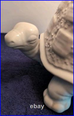 Vintage Large Ceramic Tortoise Lamp withShade, Turtle, Rare, White, MCM, Whimsical Vintage Large Ceramic Tortoise Lamp withShade, Turtle, Rare, White, MCM, Whimsical
