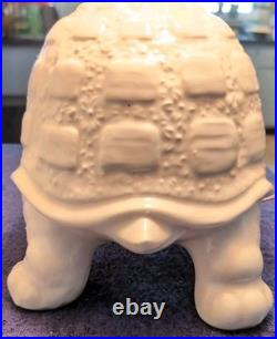 Vintage Large Ceramic Tortoise Lamp withShade, Turtle, Rare, White, MCM, Whimsical