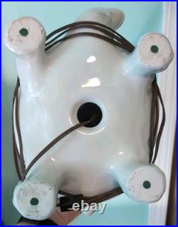 Vintage Large Ceramic Tortoise Lamp withShade, Turtle, Rare, White, MCM, Whimsical