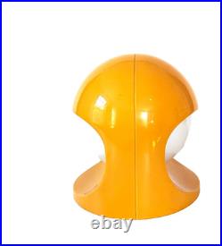 Vintage Lightolier Space Helmut lamp #8960 in rare bright yellow 1970's