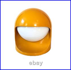 Vintage Lightolier Space Helmut lamp #8960 in rare bright yellow 1970's