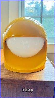 Vintage Lightolier Space Helmut lamp #8960 in rare bright yellow 1970's