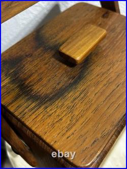 Vintage MCM 7 Sowe Konst RARE Wooden Ice Bucket withHandle, Square, Glass Liner