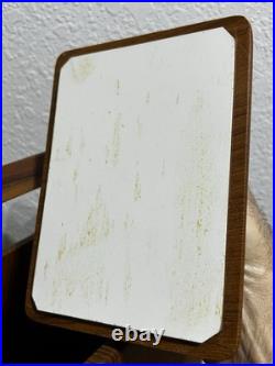 Vintage MCM 7 Sowe Konst RARE Wooden Ice Bucket withHandle, Square, Glass Liner