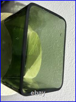 Vintage MCM 7 Sowe Konst RARE Wooden Ice Bucket withHandle, Square, Glass Liner