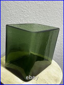 Vintage MCM 7 Sowe Konst RARE Wooden Ice Bucket withHandle, Square, Glass Liner