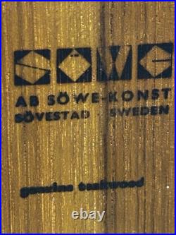 Vintage MCM 7 Sowe Konst RARE Wooden Ice Bucket withHandle, Square, Glass Liner