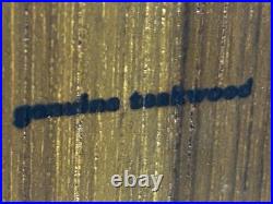 Vintage MCM 7 Sowe Konst RARE Wooden Ice Bucket withHandle, Square, Glass Liner