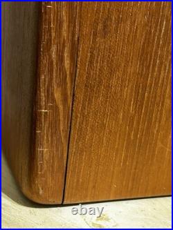 Vintage MCM 7 Sowe Konst RARE Wooden Ice Bucket withHandle, Square, Glass Liner