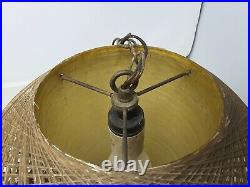 Vintage MCM Hanging Fiberglass Swag Lamp, Spaghetti MID Century Modern Rare