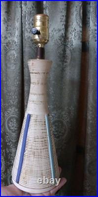 Vintage MCM Mid-century Modern Ceramic Lamp Decor Rare Retro Design Works Neat