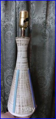 Vintage MCM Mid-century Modern Ceramic Lamp Decor Rare Retro Design Works Neat