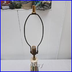 Vintage MCM Mid-century Modern Ceramic Lamp Decor Rare Retro Leaf Design Works