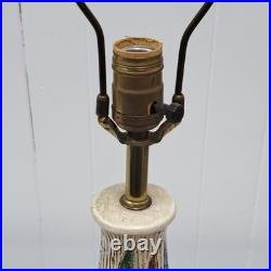 Vintage MCM Mid-century Modern Ceramic Lamp Decor Rare Retro Leaf Design Works