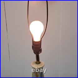 Vintage MCM Mid-century Modern Ceramic Lamp Decor Rare Retro Leaf Design Works