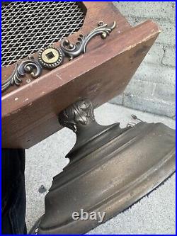 Vintage MCM Modern Mid Century Brass/Bronze Eagle Table Lamp Wood Box RARE