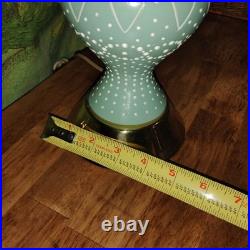 Vintage MCM Turquoise Atomic Era Lamp W Unique Shade. Truly Rare. F. A. I. P