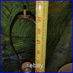 Vintage MCM Turquoise Atomic Era Lamp W Unique Shade. Truly Rare. F. A. I. P