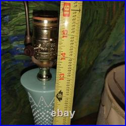 Vintage MCM Turquoise Atomic Era Lamp W Unique Shade. Truly Rare. F. A. I. P