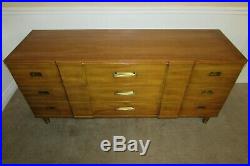 Vintage MID Century John Widdicomb Block Front Dresser, 9 Drawer Low Chest, Rare