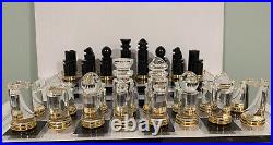 Vintage MID Century Modern Chess Set Abstract Lucite Rare 32 Piece Gold Board Lg Vintage MID Century Modern Chess Set Abstract Lucite Rare 32 Piece Gold Board Lg