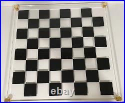 Vintage MID Century Modern Chess Set Abstract Lucite Rare 32 Piece Gold Board Lg Vintage MID Century Modern Chess Set Abstract Lucite Rare 32 Piece Gold Board Lg