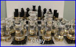 Vintage MID Century Modern Chess Set Abstract Lucite Rare 32 Piece Gold Board Lg Vintage MID Century Modern Chess Set Abstract Lucite Rare 32 Piece Gold Board Lg