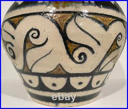 Vintage MID Century Modern Italian Pottery Vase Pot Picasso Style Rare Italy MCM
