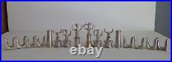 Vintage MID Century Modern Metal Chess Set Gold Silver Abstract 32 Pieces Rare