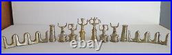 Vintage MID Century Modern Metal Chess Set Gold Silver Abstract 32 Pieces Rare