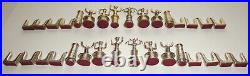 Vintage MID Century Modern Metal Chess Set Gold Silver Abstract 32 Pieces Rare