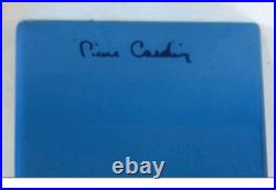 Vintage MID Century Modern Pierre Cardin Minimalism Fine Art Blue Pedestal Rare