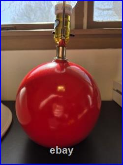 Vintage Markel Dot Orb Lamp WithShade Red Sphere Mid Century Modern MCM RARE Works