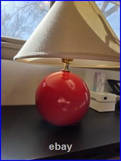 Vintage Markel Dot Orb Lamp WithShade Red Sphere Mid Century Modern MCM RARE Works