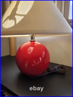 Vintage Markel Dot Orb Lamp WithShade Red Sphere Mid Century Modern MCM RARE Works