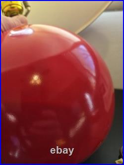 Vintage Markel Dot Orb Lamp WithShade Red Sphere Mid Century Modern MCM RARE Works