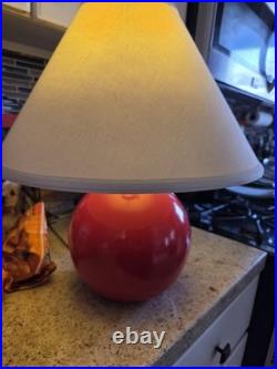 Vintage Markel Dot Orb Lamp WithShade Red Sphere Mid Century Modern MCM RARE Works