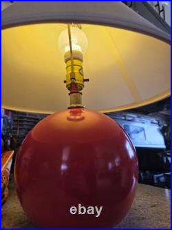 Vintage Markel Dot Orb Lamp WithShade Red Sphere Mid Century Modern MCM RARE Works