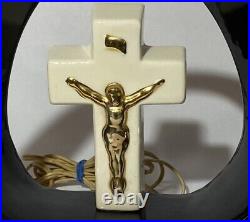 Vintage Mid Century 1960s/70s Crucifix 9 3/4 Ceramic Accent Lamp Works! RARE