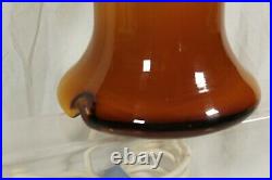 Vintage Mid-Century Amber Milk Glass Mushroom Table Lamp Blown 60s Light RARE