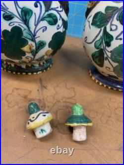 Vintage Mid Century Ceramic Art Pottery RARE Handle Vase, Signed, Italy 11.5