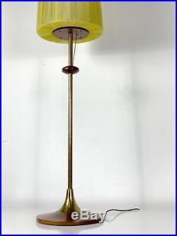Vintage Mid Century Danish Modern Rare Modeline Floor Lamp Walnut Brass Pearsall