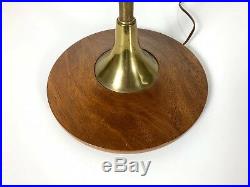 Vintage Mid Century Danish Modern Rare Modeline Floor Lamp Walnut Brass Pearsall