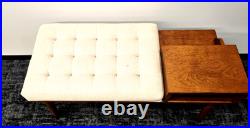 Vintage Mid-Century Furniture Solid Wood Entry Telephone Table Bench Seat RARE