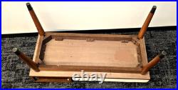 Vintage Mid-Century Furniture Solid Wood Entry Telephone Table Bench Seat RARE